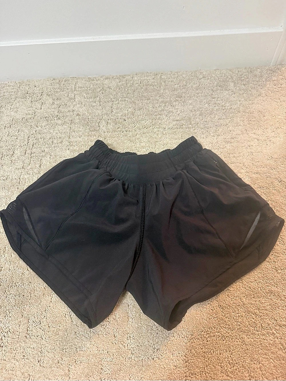 Lululemon Hotty Hot Short II *Long 4" Black Athletic Shorts